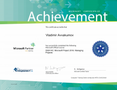Microsoft certificate of Achievement